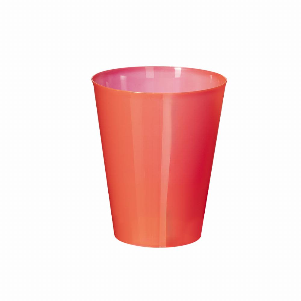 A drink bottle in a gradient of pink and orange, with a sleek, modern design and a logo. Colorbert - Image 1
