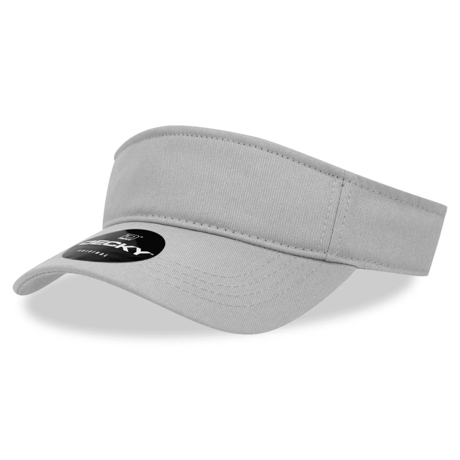 A grey visor with a wide brim and a logo on the front. Visor - Image 1