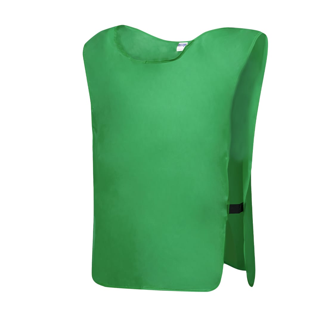 A green Sports Uniform vest with a logo, featuring a sleeveless design and adjustable strap. Sporter Vest - Image 1
