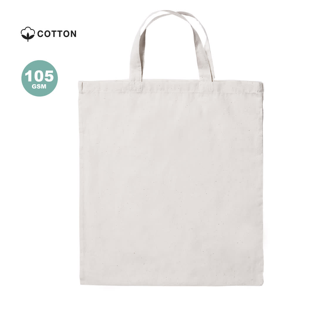 A light beige tote bag made of cotton, featuring sturdy handles and a simple design. It has a branding logo visible. Daytona Bag - Image 1