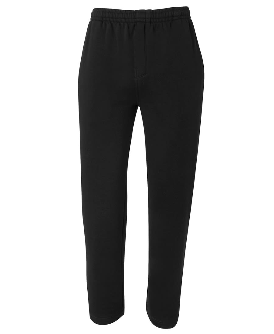 A pair of black fleecy sweat pants with an elastic waistband and a logo. JB's Fleecy Sweat Pant - Image 1