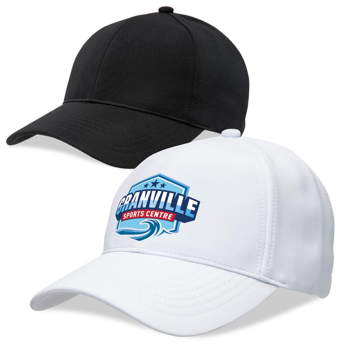 A black and a white cap with a logo, featuring a structured design and curved brims. Ottoman Cap - Image 1