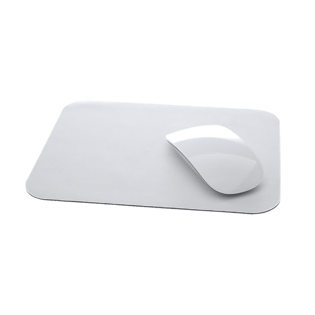 A white mousepad featuring a sleek design with a matching white mouse positioned on top. Vaniat Mousepad - Image 1