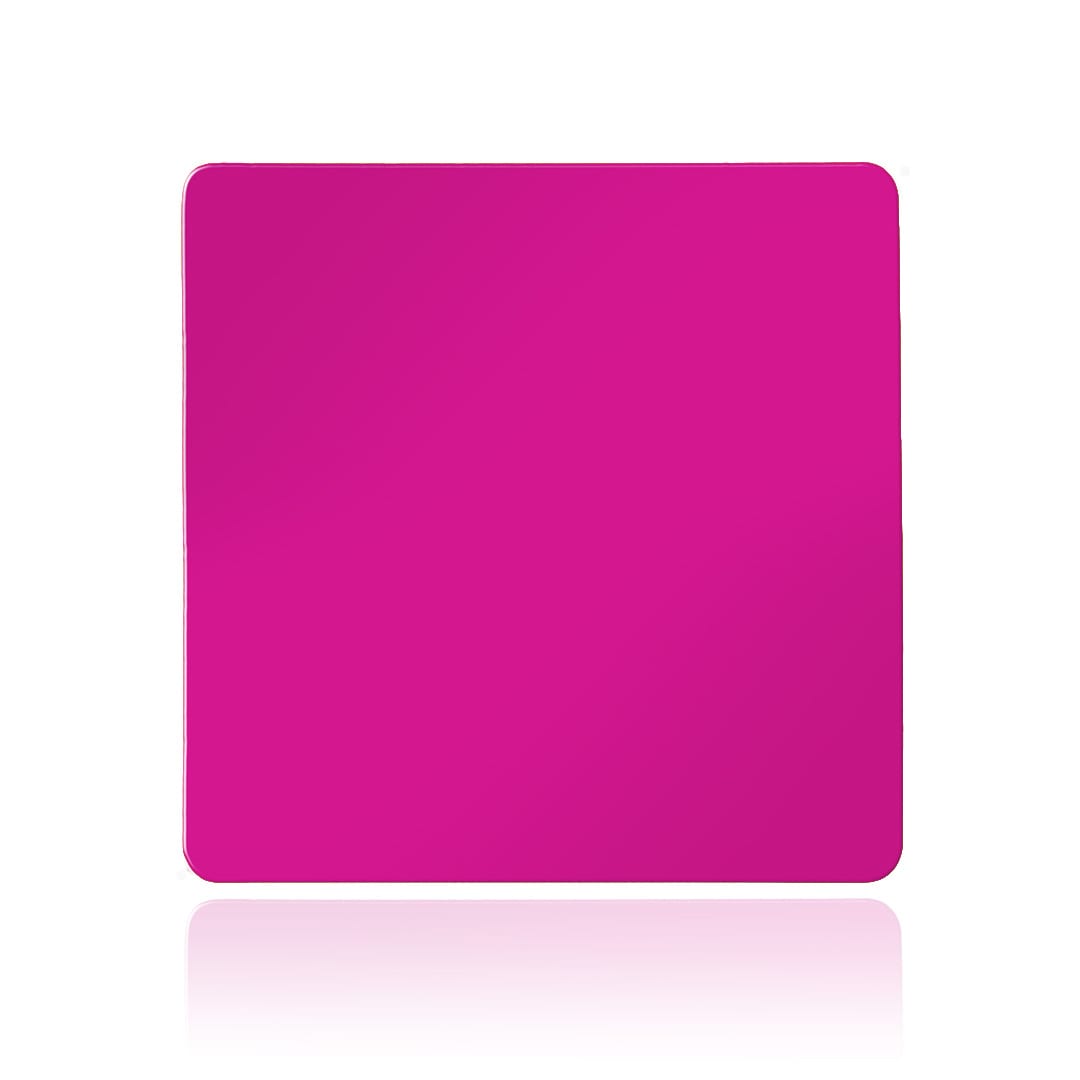 A square magnet in bright pink with a glossy finish. The product features a smooth surface and is blank. Daken Magnet - Image 1