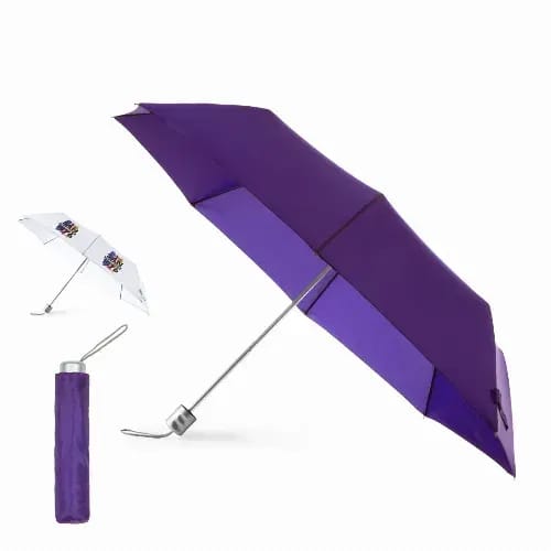 A purple umbrella with a matching storage sleeve, featuring a sleek design and a logo on the canopy. Ziant - Image 1