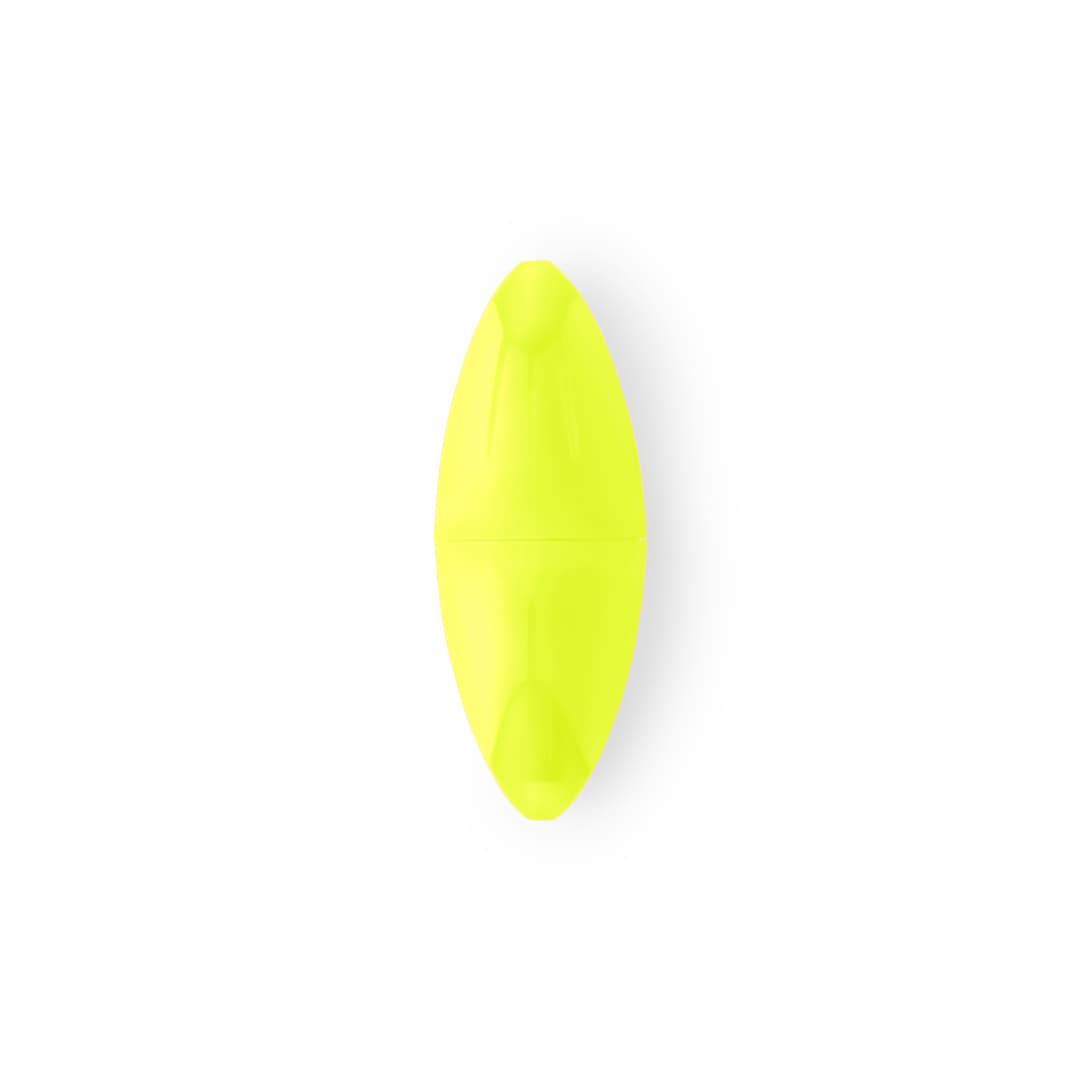 A highlighter in a bright yellow colour with a smooth oval shape and a branding logo. Rankap Highlighter - Image 1