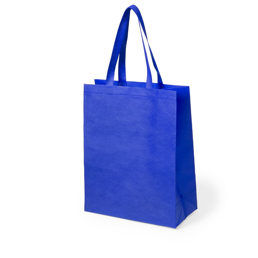A bright blue reusable grocery bag with two handles and a tall rectangular shape. It features a logo on the front. Cattyr Bag - Image 1