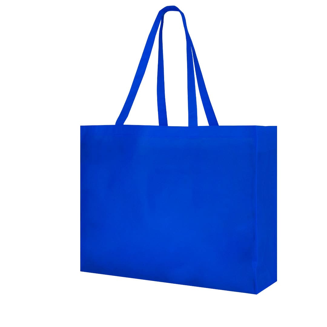 A blue reusable grocery bag with long handles and a simple design, featuring a logo. Karean Bag - Image 1