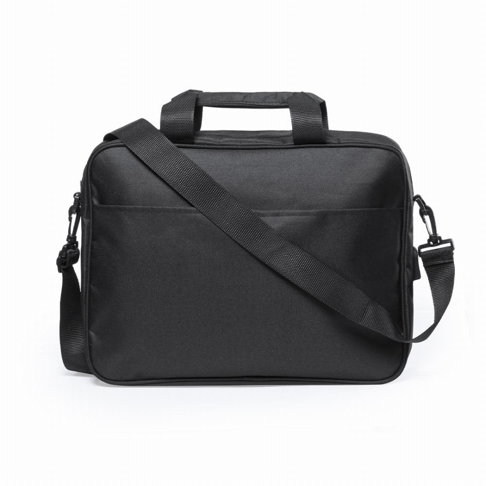 A black messenger bag with a shoulder strap and a sturdy handle, featuring a simple design. Baldony - Image 1