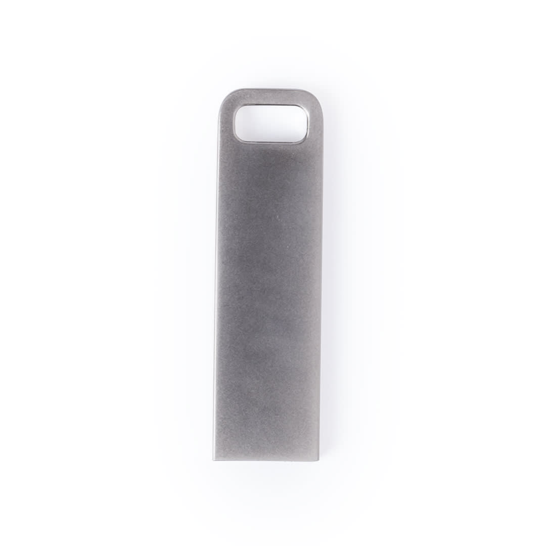 A sleek silver USB flash drive featuring a simple, modern design and a raised storage loop. Ditop 16GB USB Memory - Image 1