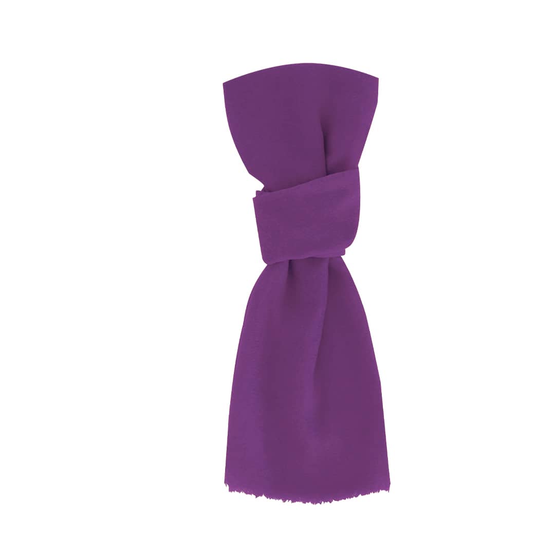 A purple scarf with a knotted design, featuring a soft and elegant fabric. The scarf includes a logo. Ribban Foulard - Image 1