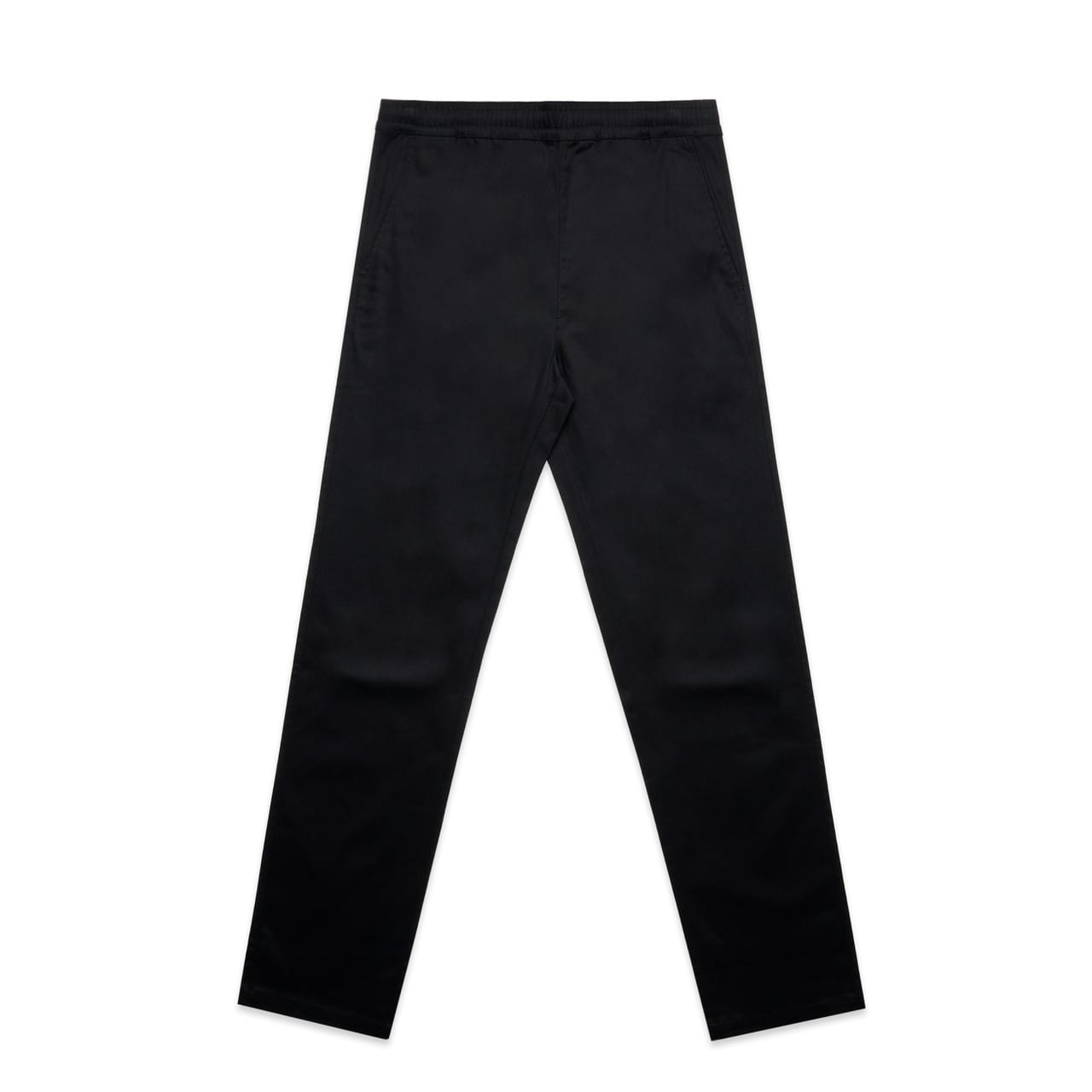 Straight elastic pants in black, featuring a simple design with pockets and an elastic waistband. Straight Elastic Pants - Image 1