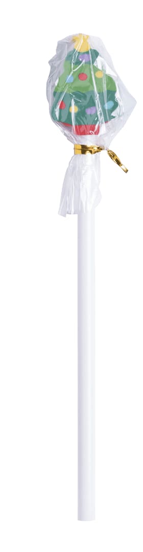 A grey-lead pencil with a festive decoration at the top, wrapped in plastic. Miffet Pencil - Image 1