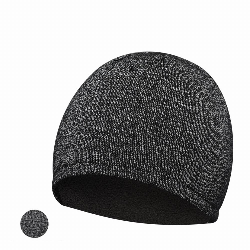 A beanie in a dark grey and black knitted design, featuring a simple, smooth finish and a small logo. Terban - Image 1