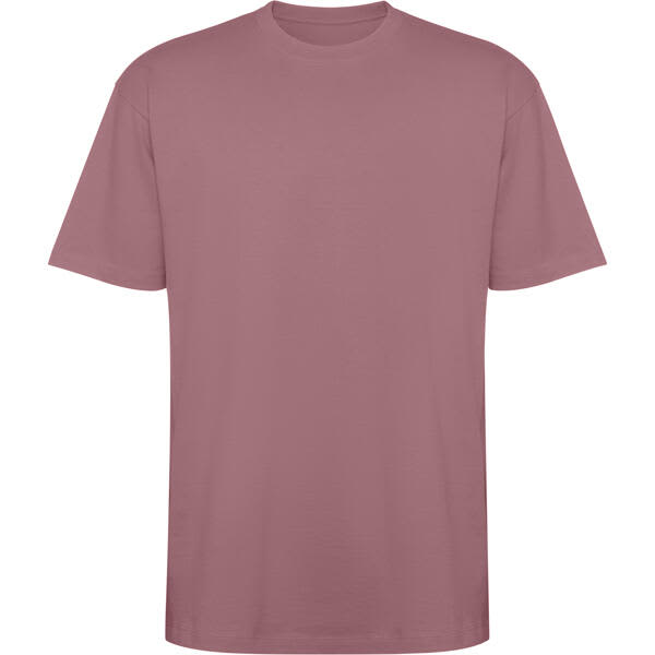 A oversized T-shirt in a muted mauve colour, featuring short sleeves and a simple design. It has a logo on the front. Bull Oversized T-Shirt - Image 1