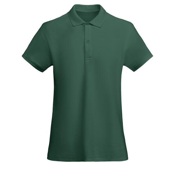 A dark green women's polo shirt featuring a classic collar and short sleeves, with a logo present. Prince Womens Polo Shirt - Image 1