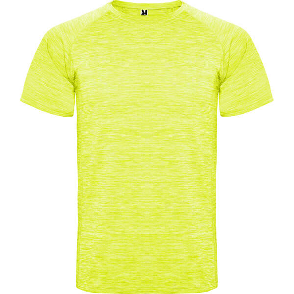 A bright yellow Austin T-Shirt with a lightweight, textured fabric and a simple design. It features a logo on the neckline. Austin T-Shirt (Youth) - Image 1