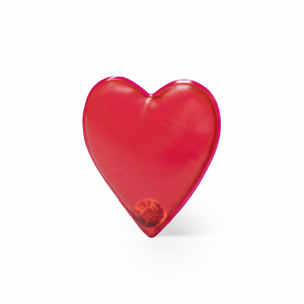 A heart-shaped red gel pack with a glossy finish, with a small brown section at the bottom. It has a logo. Zaroa - Image 1