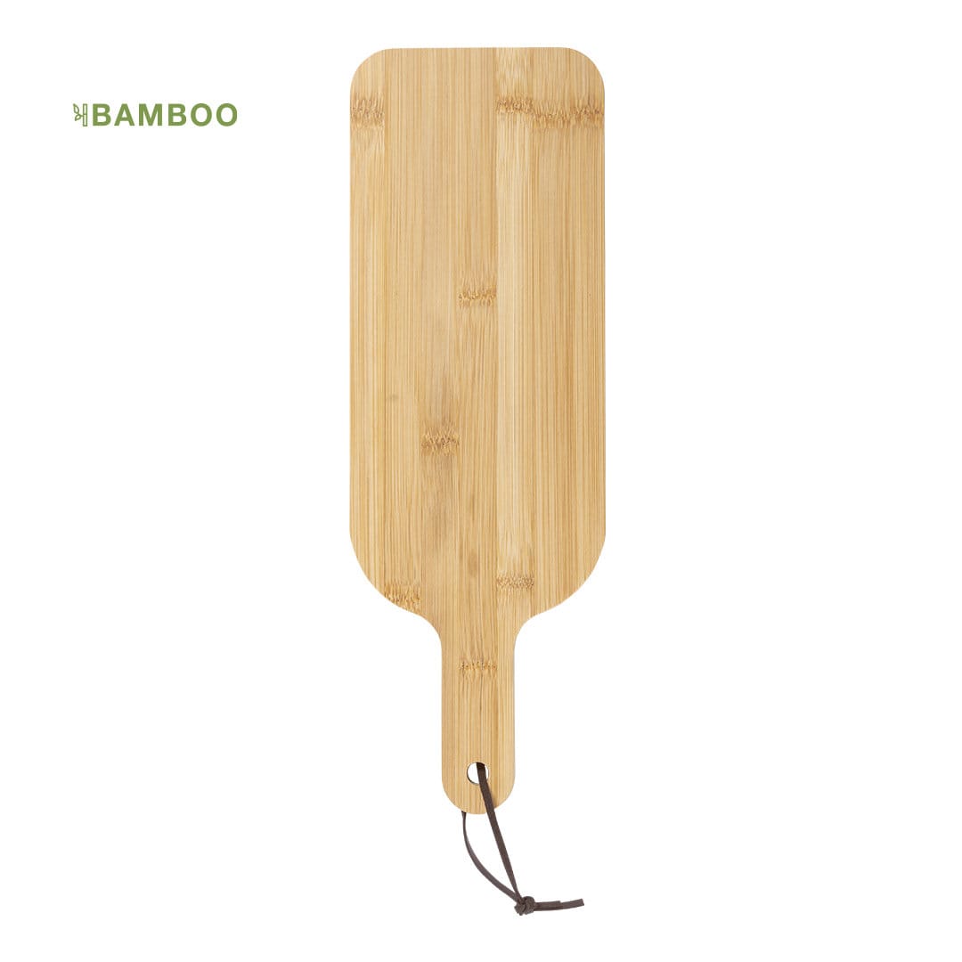 A bamboo cutting board with a handle and a hanging loop, showcasing a natural wood finish. Saraby Kitchen Cutting Board - Image 1