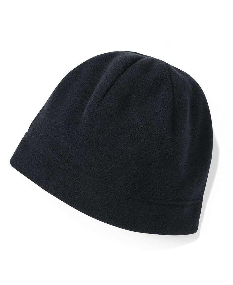 A black polar beanie made of soft material, featuring a subtle logo. Ideal for warmth in colder weather. JB's Polar Beanie - Image 1
