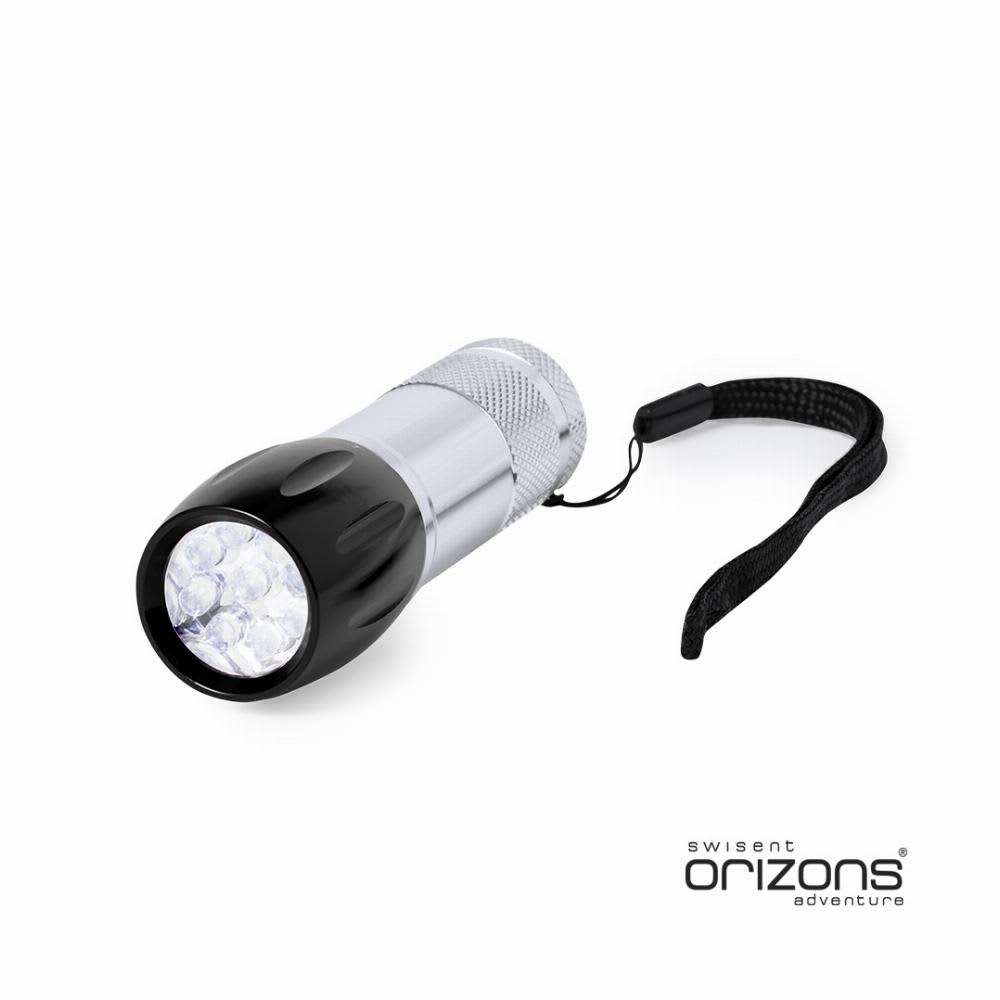 A torch with a black and silver design, featuring multiple bright LED lights and a wrist strap. Lumosh - Image 1