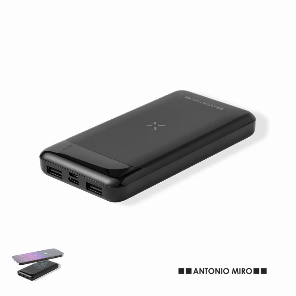 A portable charger in sleek black with multiple USB ports, featuring a minimalist design and a brand logo. Baliok - Image 1