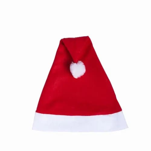 A red Santa hat with a white trim and a fluffy pompom at the top. It features a logo on the inside. Papa Noel - Image 1