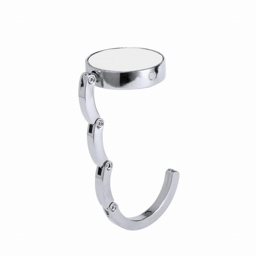 A chrome drink bottle holder with a flexible, articulated arm for easy attachment. Features a circular top for stability. Skype - Image 1