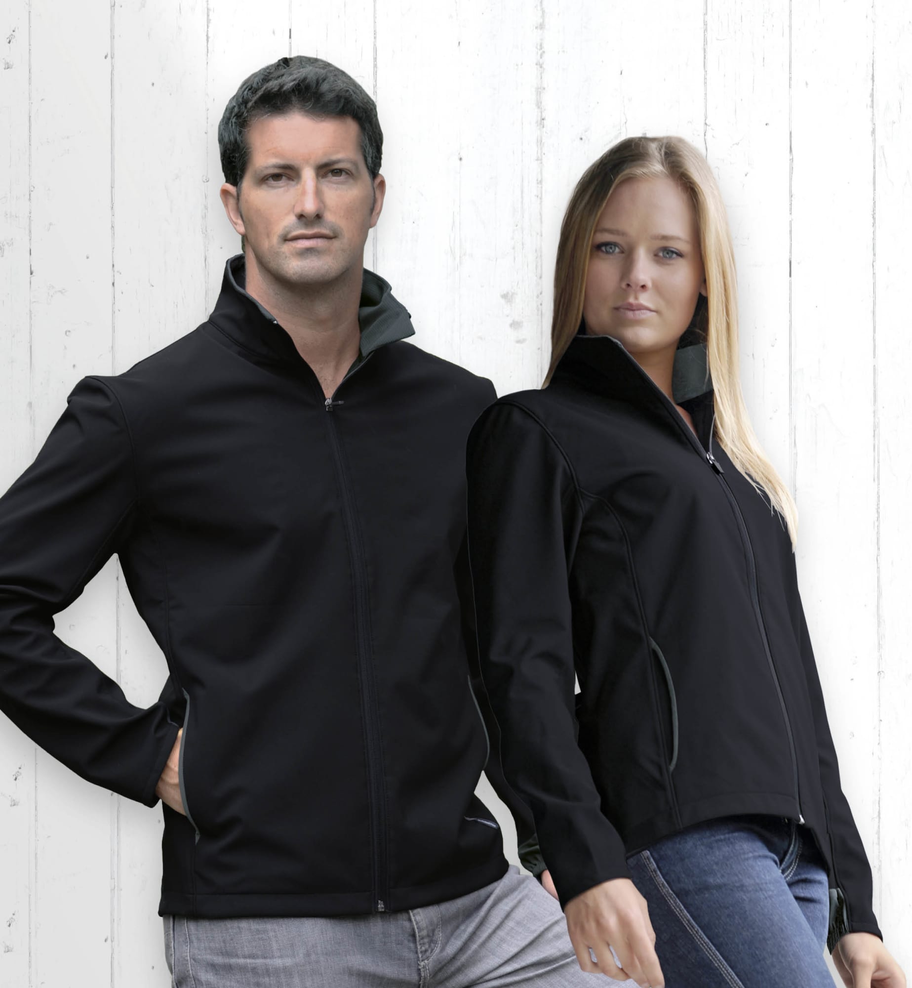 A black soft shell jacket for men and women, featuring a zippered front and a sleek, modern design. Element Jacket - Mens - Image 1