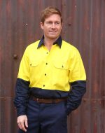 Hi-Vis cotton drill shirt L/S