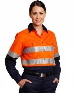 Ladies' Hi-Vis L/S Safety Shirt 3M Tape