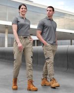 Unisex Cotton Stretch Drill Cuffed Work Pants