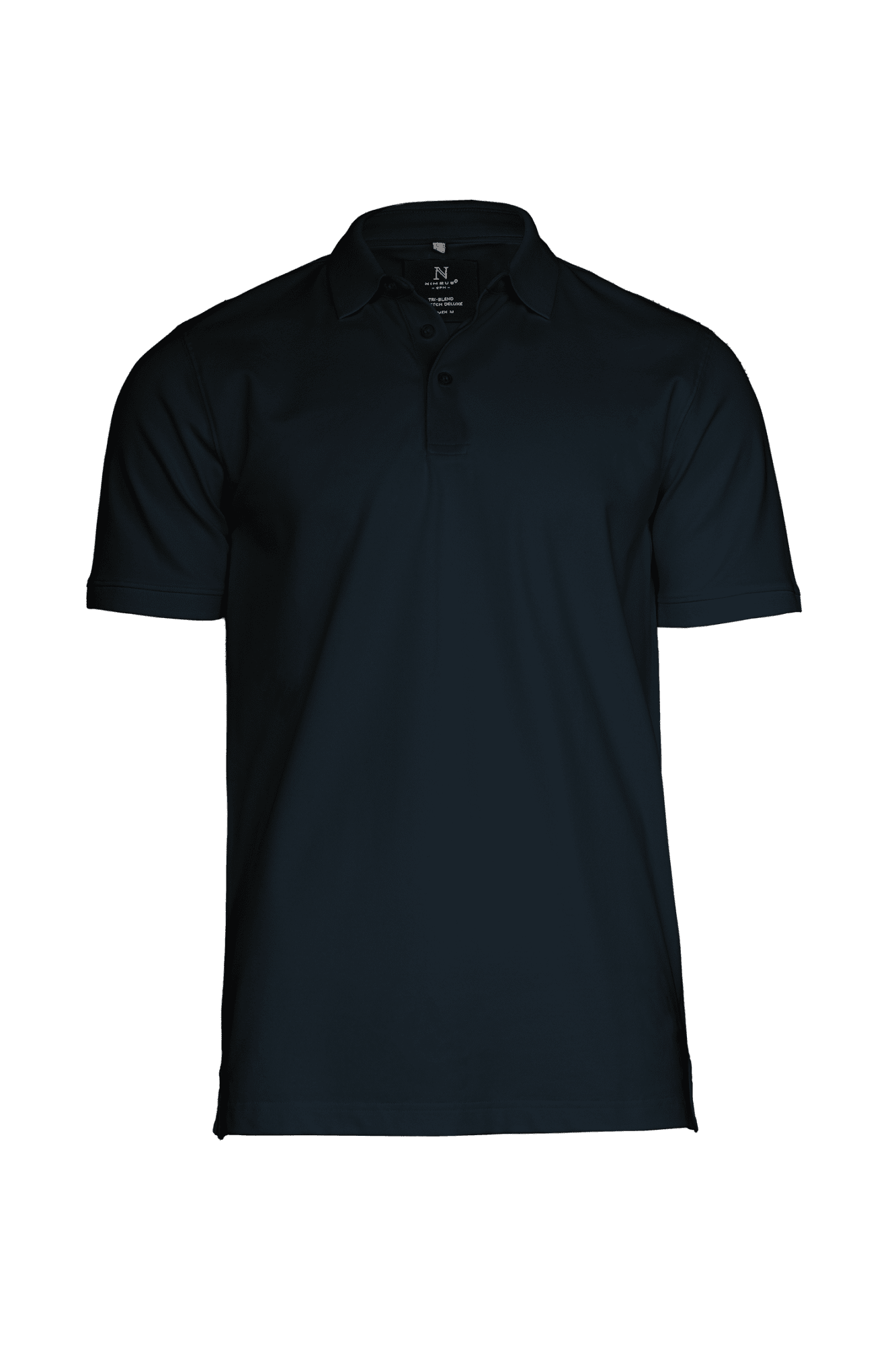 A navy polo shirt with a classic collar and short sleeves, featuring a logo on the chest. Altavista Men Polo Shirt - Image 1