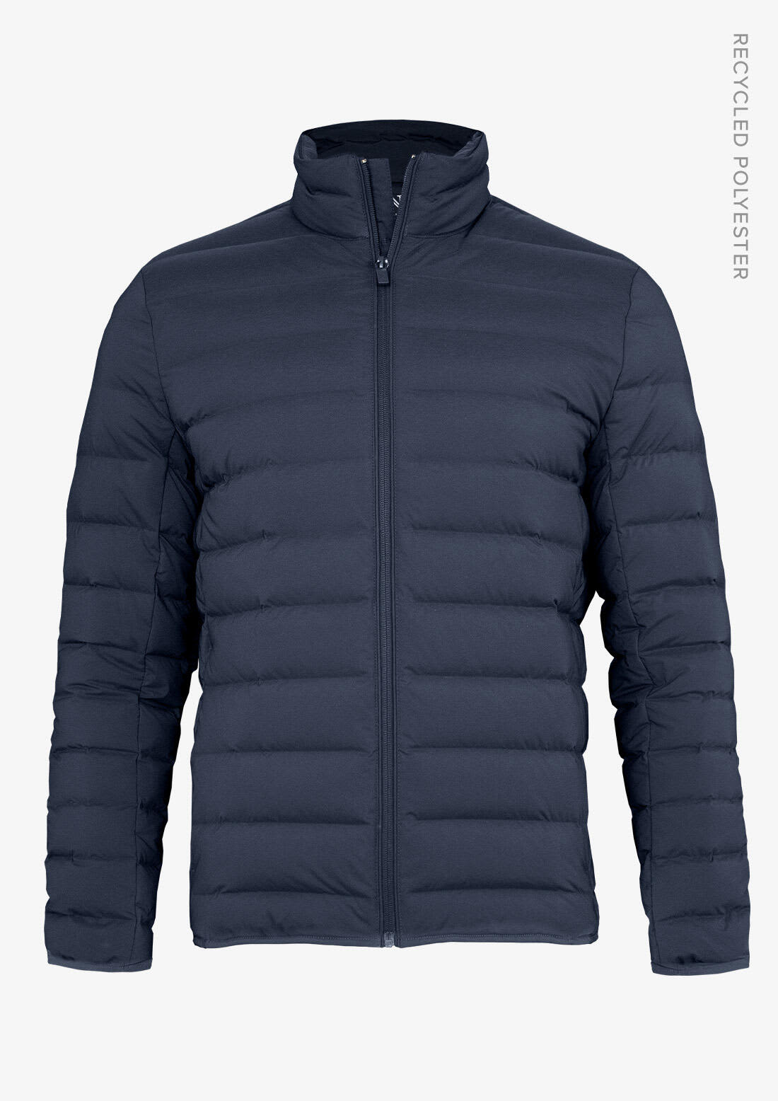 A navy blue women's down jacket featuring a zip front and long sleeves, made from recycled polyester. Avalon Down Jacket Women - Image 1