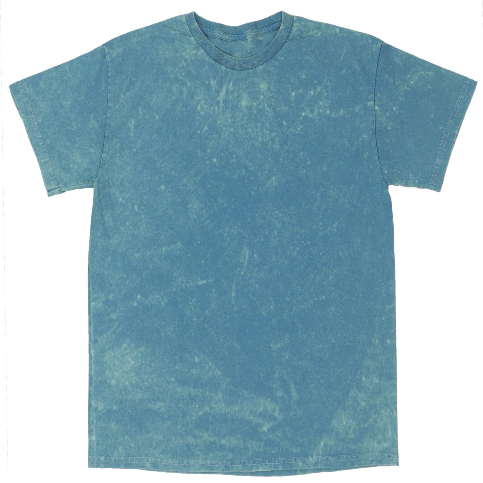 A Mineral Wash Tie Dye T-shirt in a faded blue colour, featuring a casual crew neck and short sleeves. Mineral Wash Tie Dye T-Shirt - Image 1