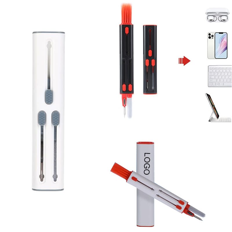A 4-in-1 electronic cleaning kit with black, red, and white components, including brushes and tools. Contains branding. 4-in-1 Electronic Cleaning Kit - Image 1
