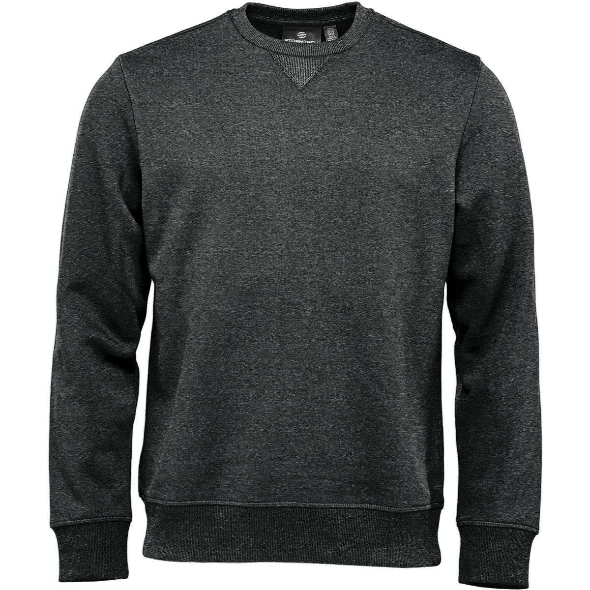 A dark green men's pullover crew jumper featuring a rounded neckline and long sleeves. It has a logo on the front. Men's Yukon Crew Pullover - Image 1