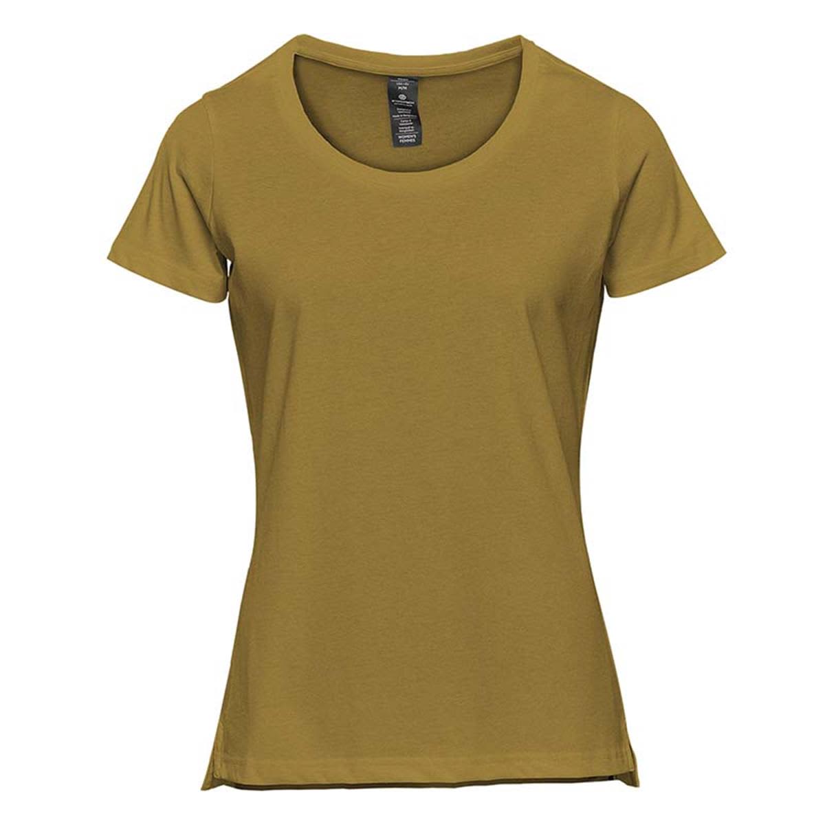 A women's short sleeve tee in olive green with a round neckline and a logo on the label. Women's Equinox Short Sleeve Tee - Image 1