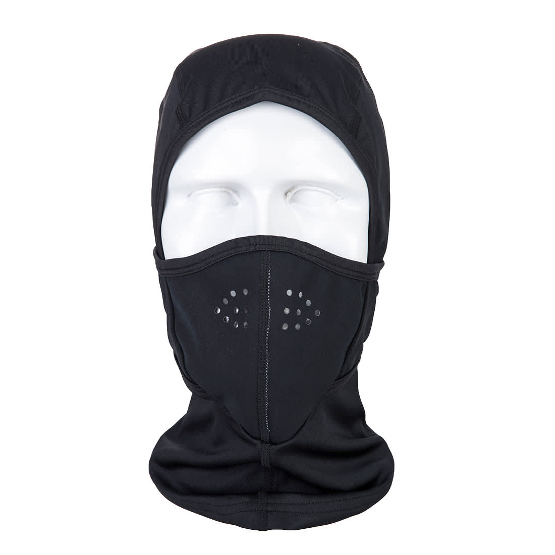 A black multiway balaclava featuring a fitted design and perforated sections for breathability. Multiway Balaclava - Image 1