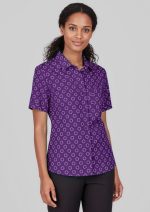 Womens Florence Daisy Print Short Sleeve Shirt