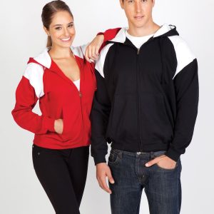 Mens Shoulder Contrast Zip Hoodie