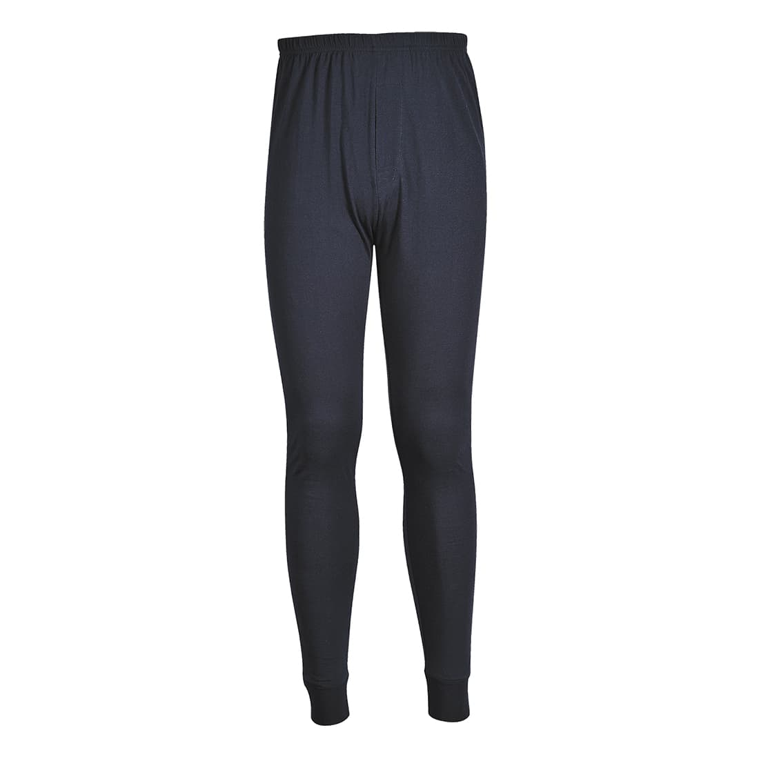 Black leggings with an elasticated waist and fitted legs, featuring a logo. Ideal for promoting antistatic properties. Modaflame Knit Anti-Static FR Leggings - Image 1
