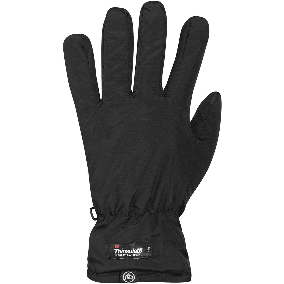 A pair of black fleece lined gloves with a snug fit and elasticated wrist. Features a logo. Helix Fleece Lined Gloves - Image 1