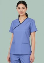 Womens Contrast Scrub Top