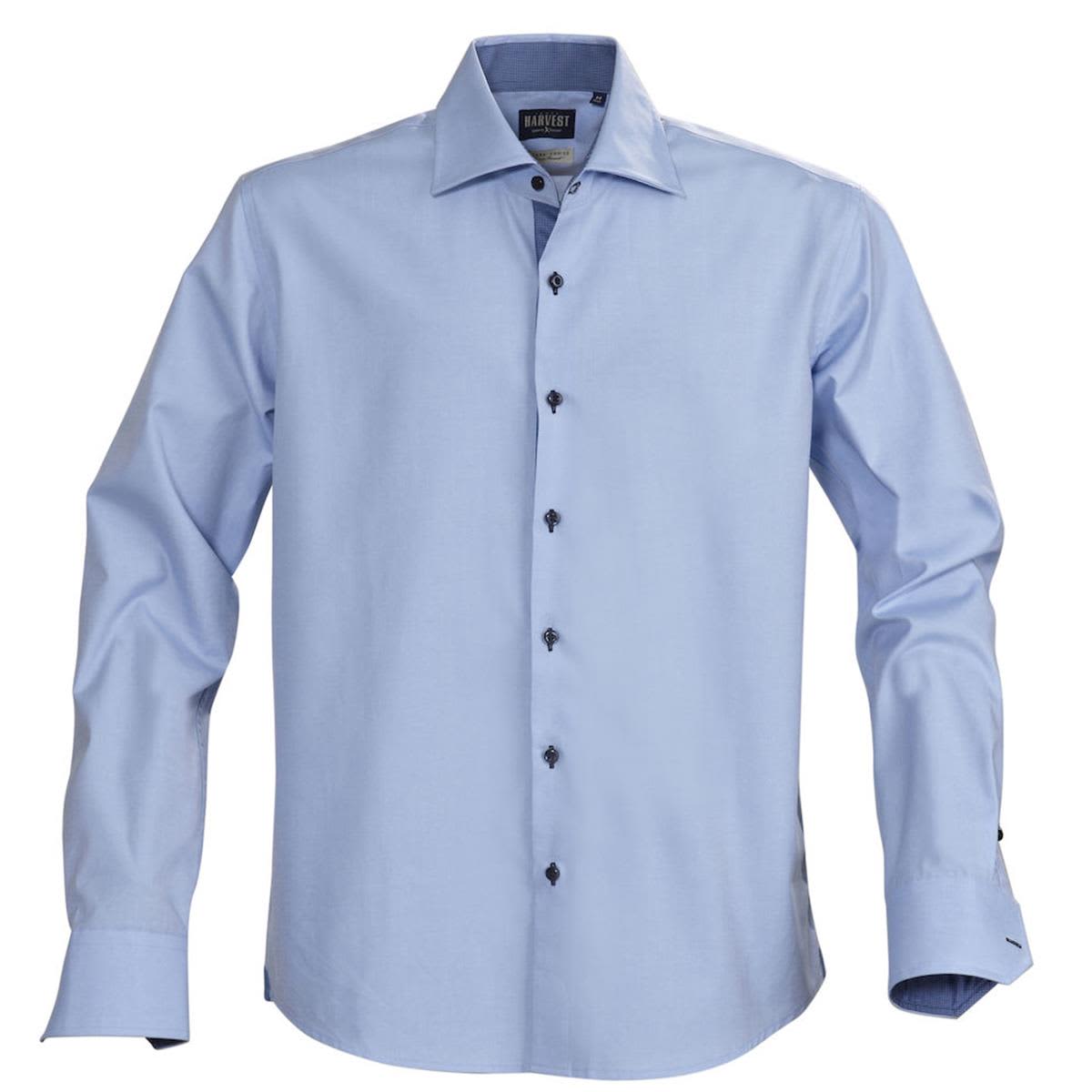 A light blue button-up shirt featuring long sleeves and a branded logo. Buttons are dark in colour. Baltimore Men's Shirt - Image 1