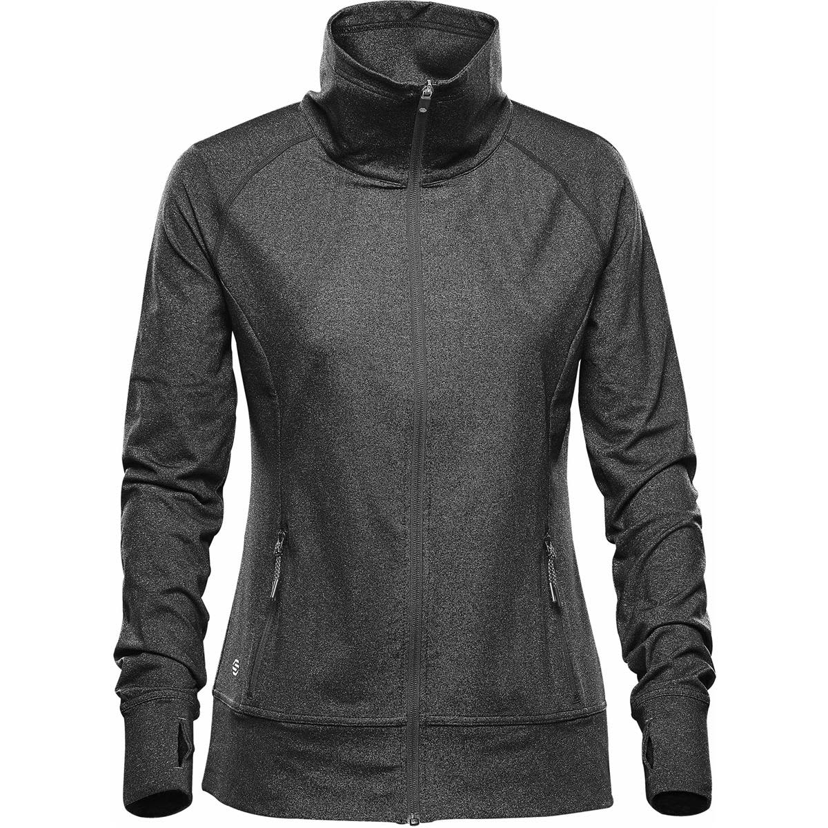 A women's jacket in black with a high collar and zip closure, featuring a logo on the sleeve. Women's Pacifica Jacket - Image 1