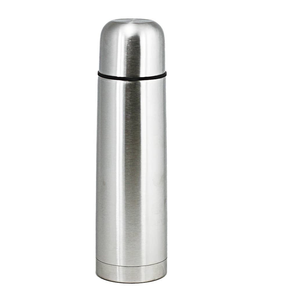 A drink bottle in a sleek stainless steel design with a rounded cap and a polished finish. Goodrich double wall vaccum flask - Image 1