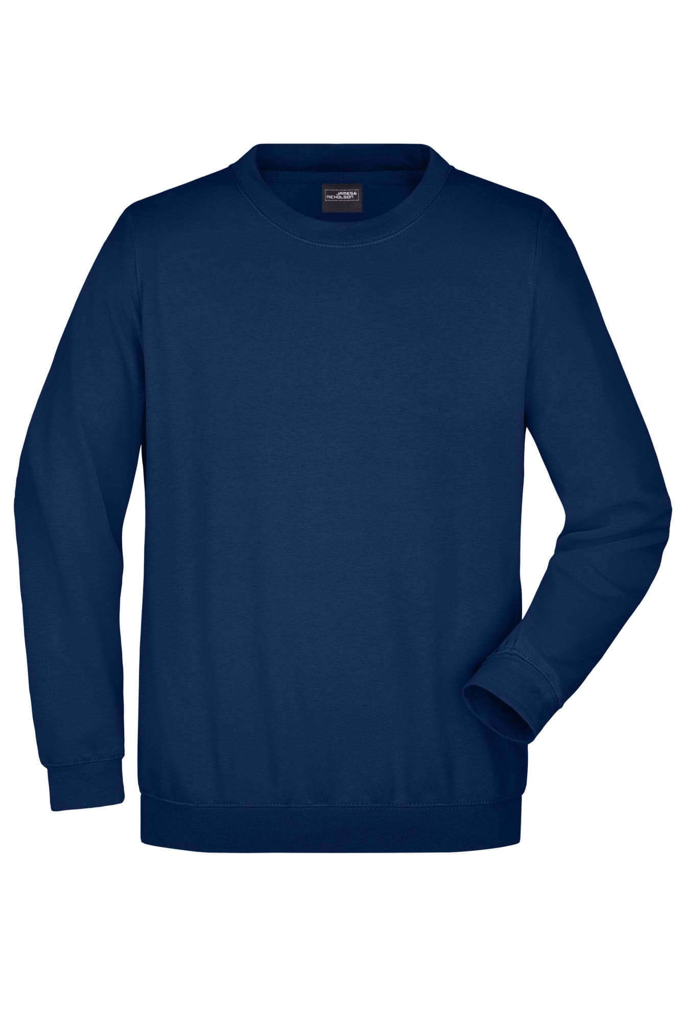 Navy round-neck sweatshirt in a classic design with long sleeves and a logo on the label. Round Sweat Heavy - Image 1