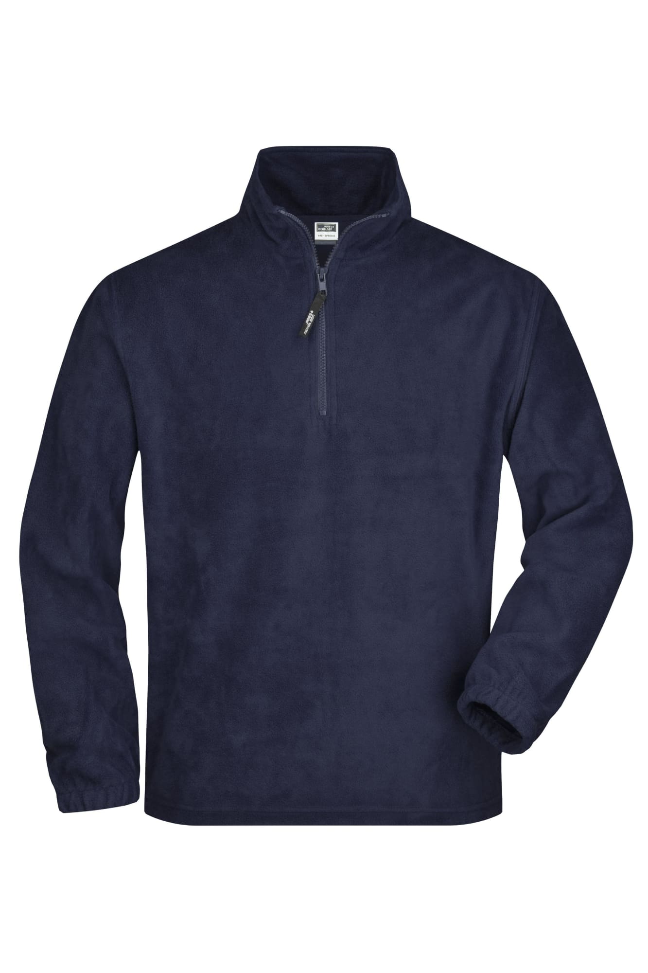 A navy half-zip fleece jacket with a stand-up collar and long sleeves, featuring a logo. Half-Zip Fleece - Image 1