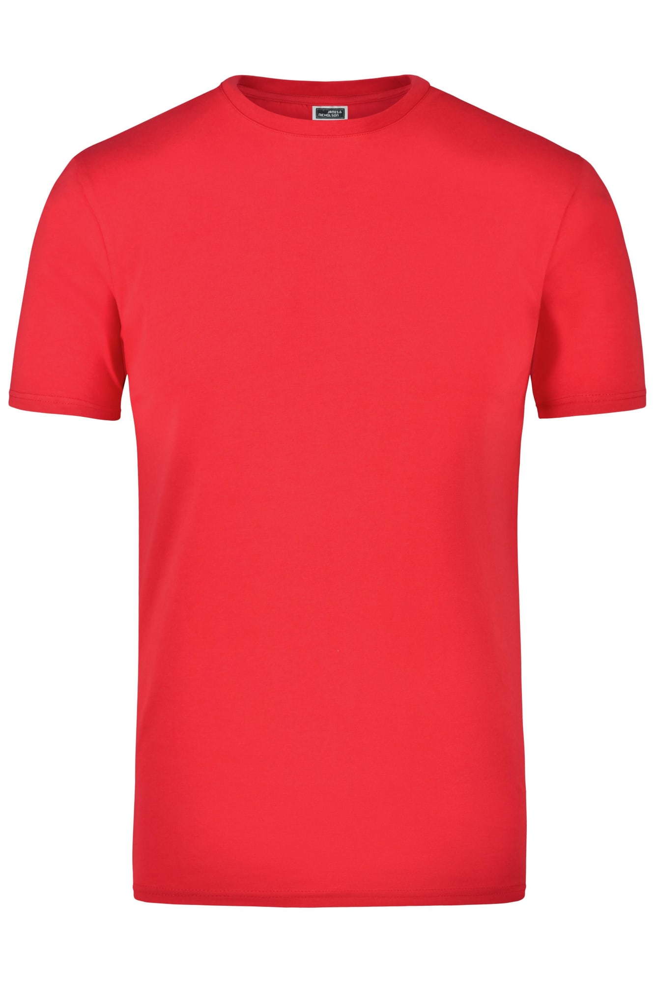 A red Elastic T-Shirt with a round neck and short sleeves, featuring a logo on the label. Elastic T-Shirt - Image 1
